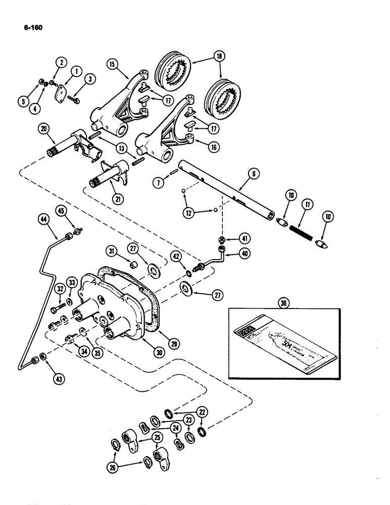 Схема запчастей Case IH 4490 - (6-160) - RANGE SHIFT MECHANISM (06) - POWER TRAIN