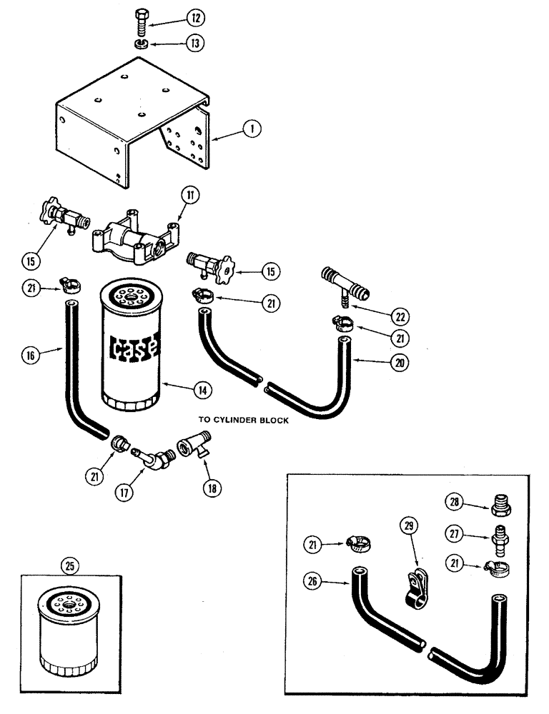 Схема запчастей Case IH 3394 - (2-06) - WATER FILTER (02) - ENGINE