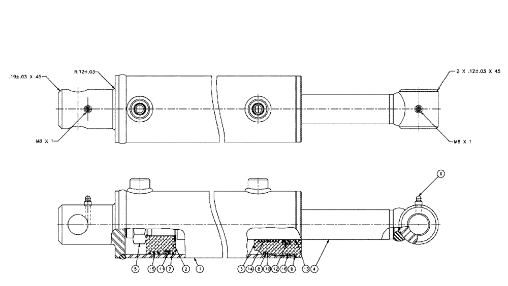 Схема запчастей Case IH 3150 - (07-010) - BOOM LEVEL (90 BOOM) Cylinders