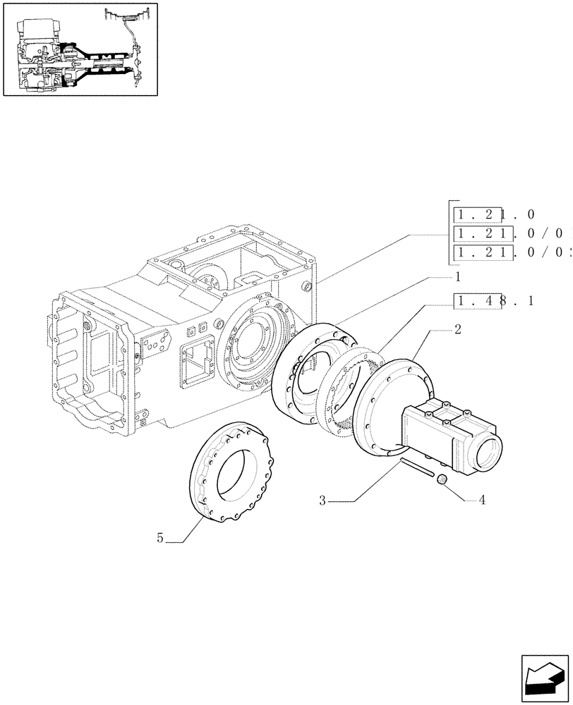 Схема запчастей Case IH MAXXUM 140 - (1.48.0/02) - REAR HEAVY DUTY 98" BAR AXLES - HOUSING (VAR.330331-331331) (05) - REAR AXLE