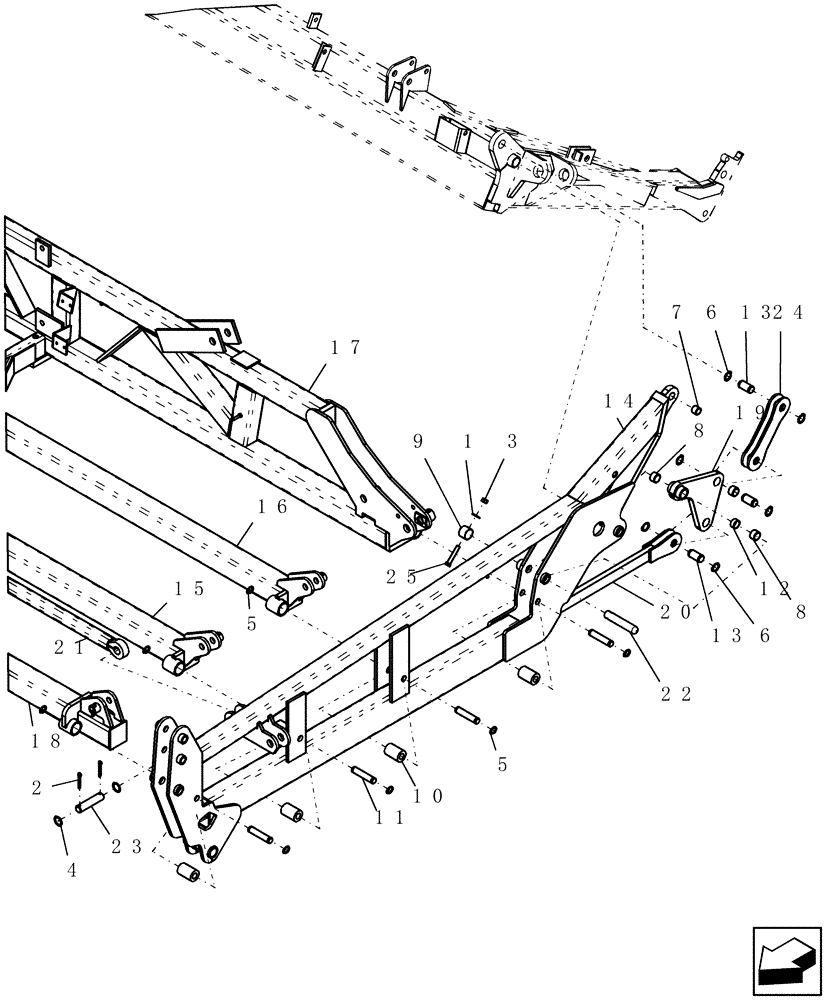 Схема запчастей Case IH ATX400 - (1.080.1) - CENTER BEAM (12) - FRAME