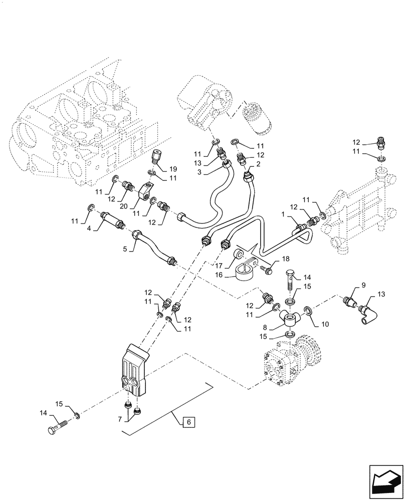 Схема запчастей Case IH STEIGER 385 - (03-08[01]) - FUEL LINES & RELATED PARTS, STEIGER 385 / 435 (03) - FUEL SYSTEM