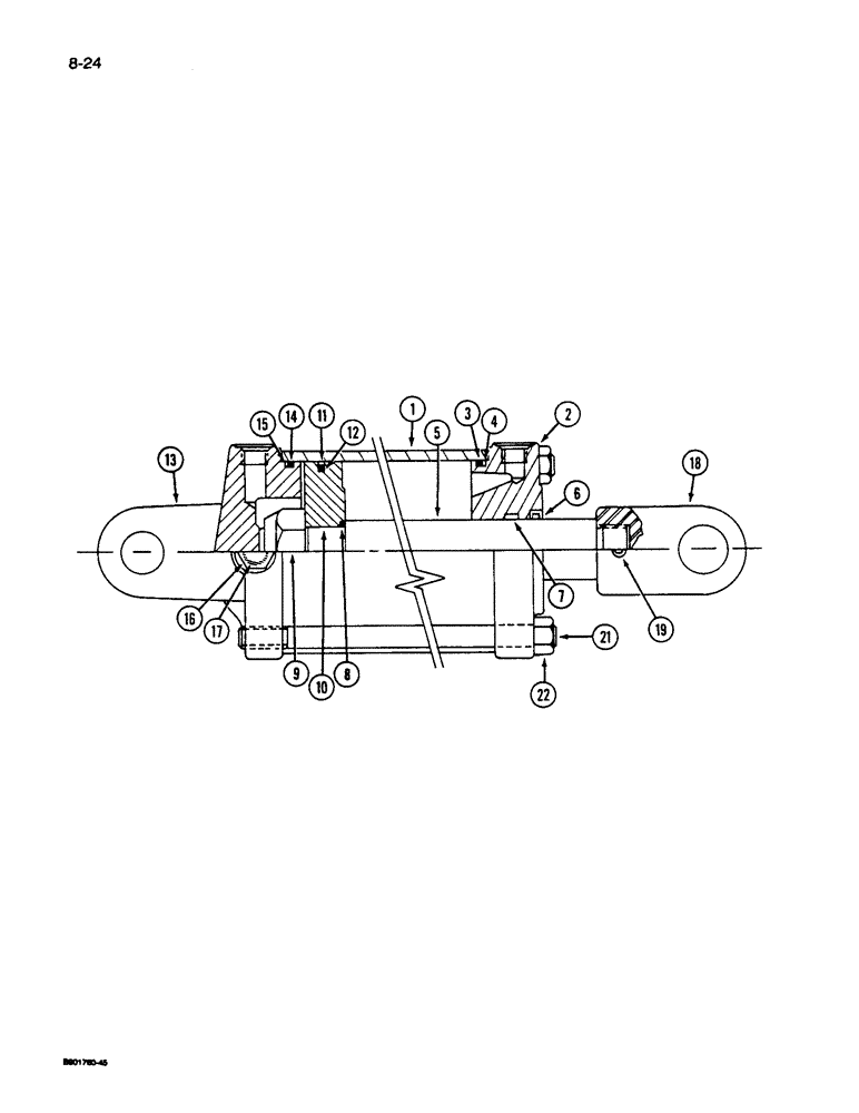 Схема запчастей Case IH 496 - (8-24) - WING FOLDING CYLINDER 5 X 8 INCH (08) - HYDRAULICS