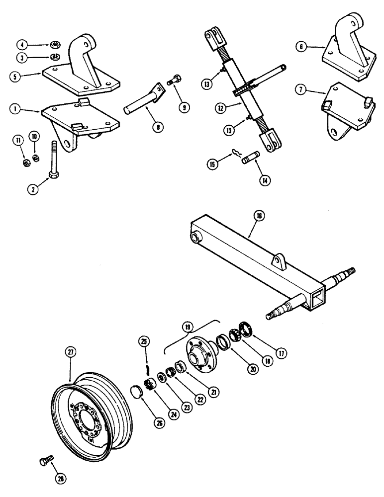 Схема запчастей Case IH 513V - (20) - GAUGE WHEEL, SCREW ADJUSTED, DUAL, PRIOR TO SERIAL NUMBER 1634813 