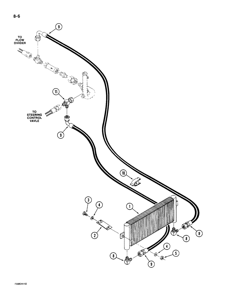 Схема запчастей Case IH KP-525 - (8-06) - HYDRAULIC SYSTEM, OIL COOLER LINES (08) - HYDRAULICS