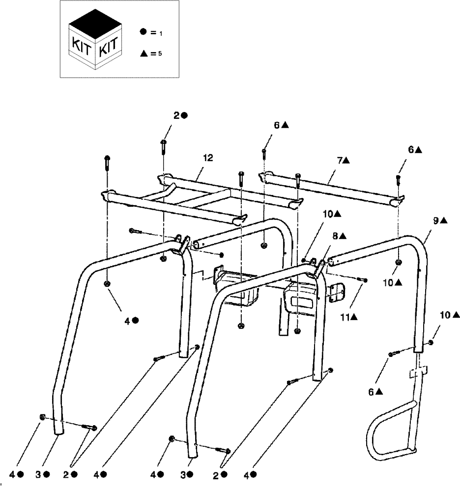 Схема запчастей Case IH SCOUT XL - (90.118.08[01]) - ROPS - 4-SEATER (90) - PLATFORM, CAB, BODYWORK AND DECALS