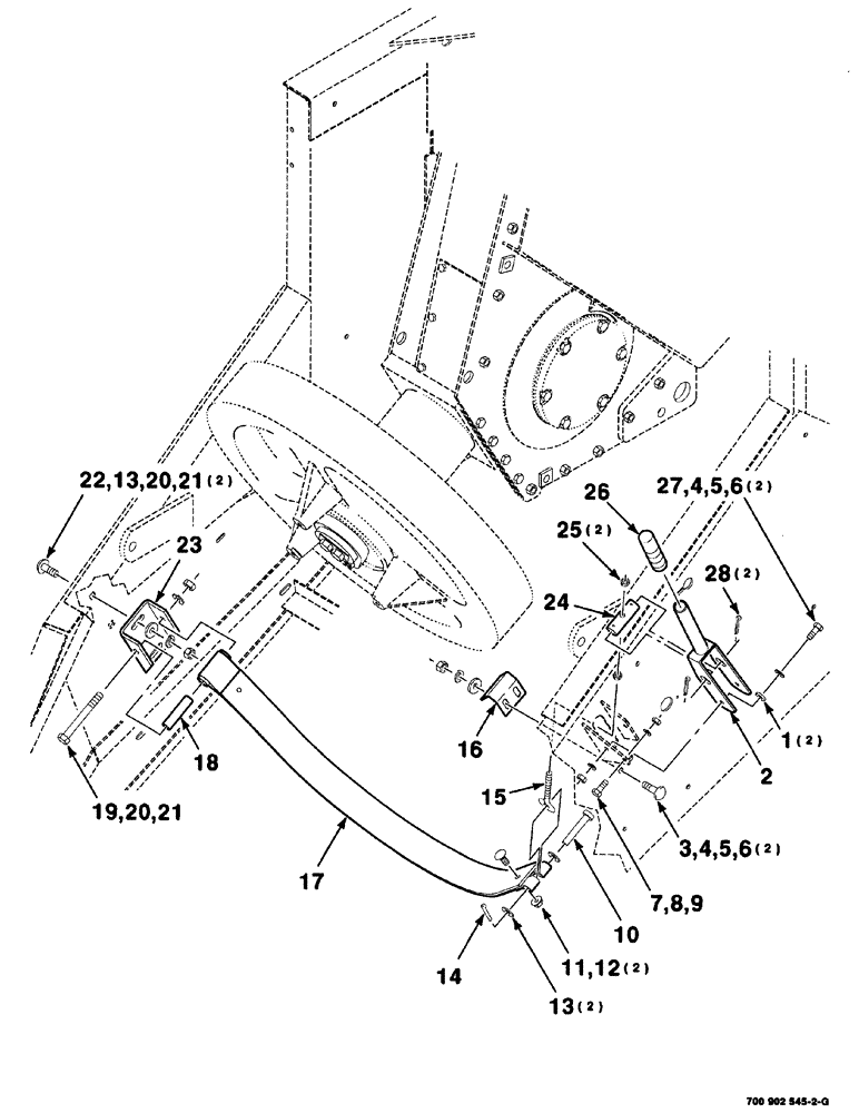Схема запчастей Case IH 8576 - (02-020) - FLYWHEEL BRAKE ASSEMBLY Driveline