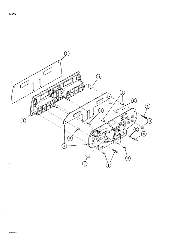 Схема запчастей Case IH 9230 - (4-026) - INSTRUMENT CLUSTER (04) - ELECTRICAL SYSTEMS