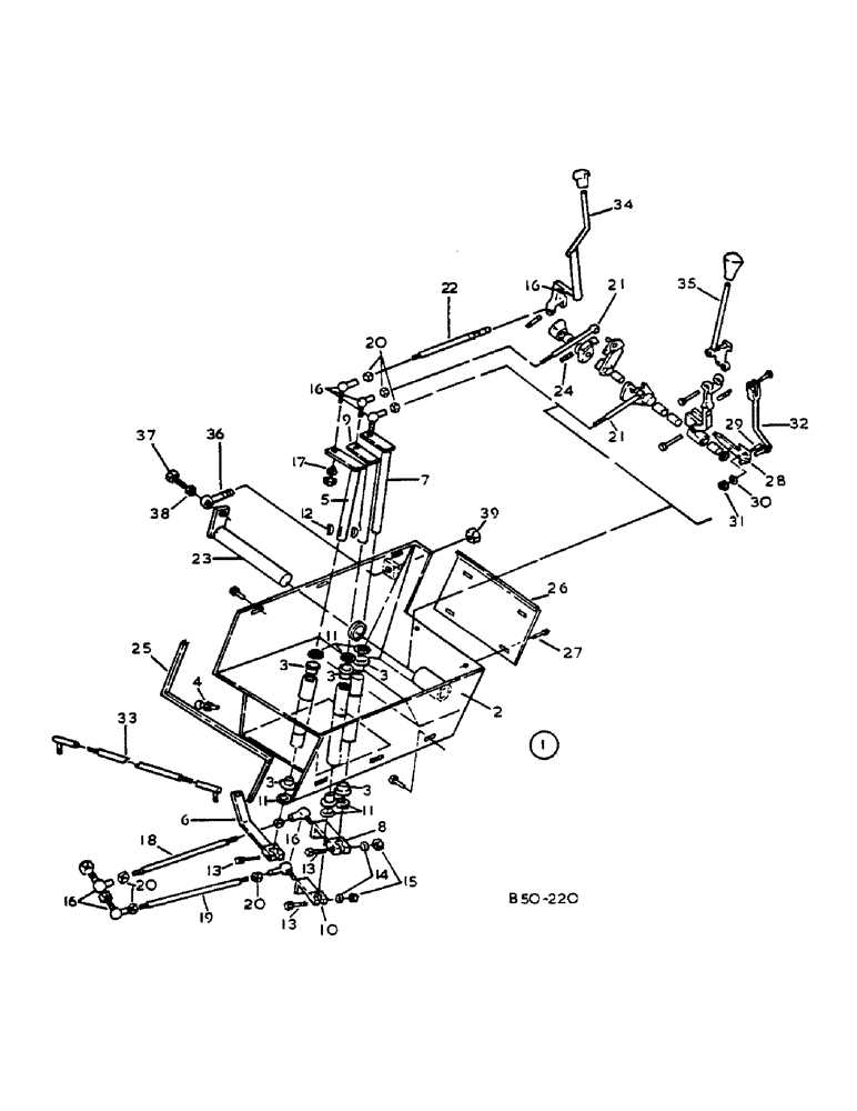 Схема запчастей Case IH 584 - (07-119) - SPEED/RANGE CONTROLS, SYNCHRO, UP TO 6507, DE-LUXE CAB (04) - Drive Train