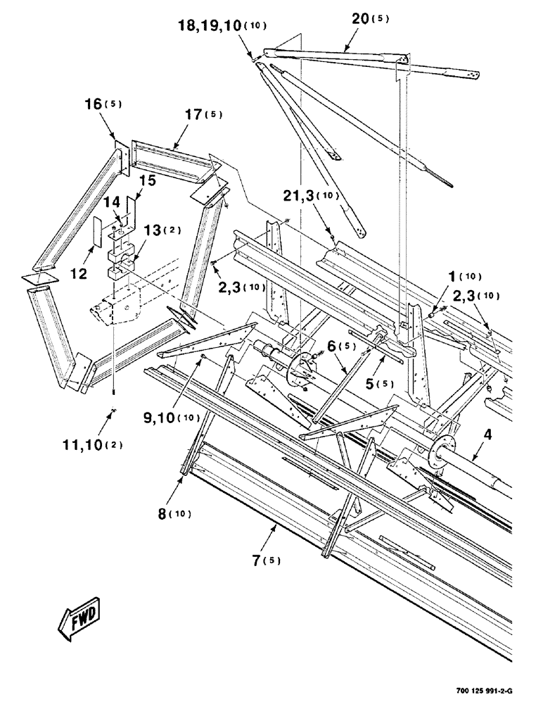 Схема запчастей Case IH 8220 - (2-26) - REEL ASSEMBLY, RIGHT HALF 35 FOOT, SERIAL NUMBER CFH0067001 THRU CFH0067003 (58) - ATTACHMENTS/HEADERS