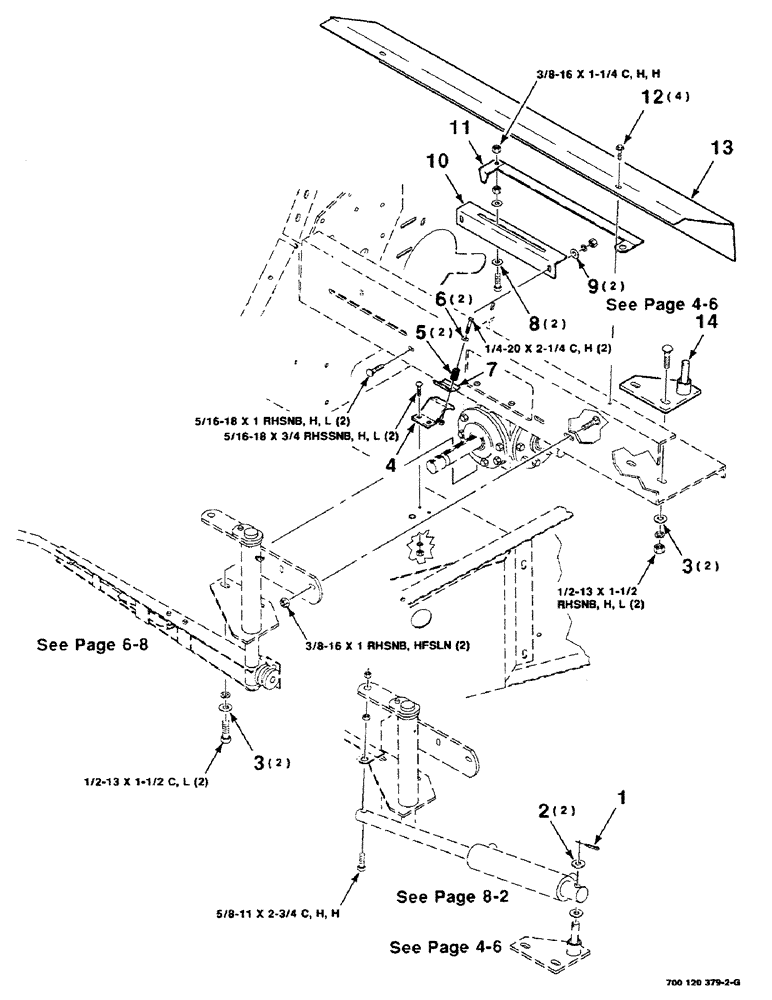 Схема запчастей Case IH 8430 - (6-06) - THREADER INDICATOR AND TWINE TENSIONER ASSEMBLY (14) - BALE CHAMBER