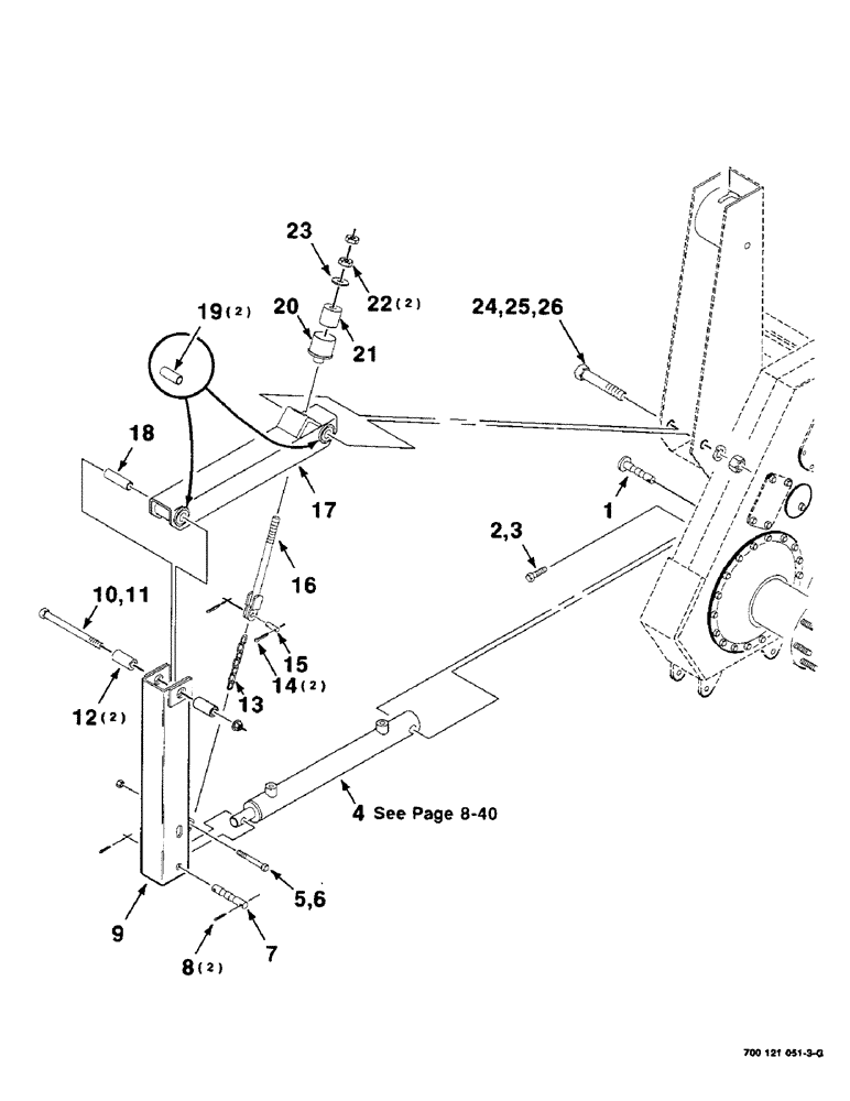 Схема запчастей Case IH 8825HP - (08-36) - HEADER FLOTATION ASSEMBLY, LEFT (08) - HYDRAULICS