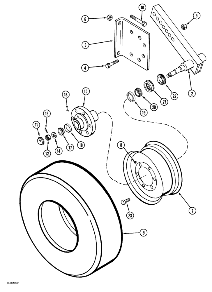 Схема запчастей Case IH 1820 - (09-029A) - CARRYING WHEELS 