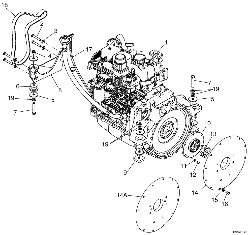 Схема запчастей Case IH 430 - (02-06) - ENGINE - MOUNTING (02) - ENGINE
