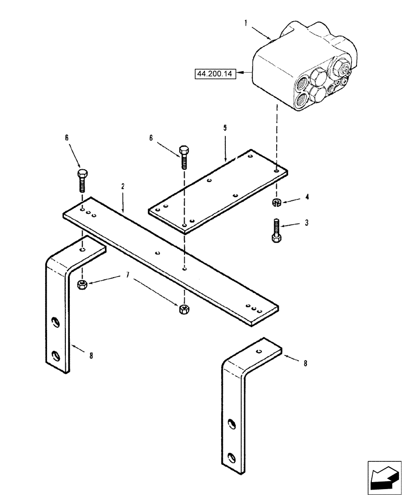 Схема запчастей Case IH 2588 - (35.200.07) - VALVE, SELECTOR CONTROL - MOUNTING - POWER GUIDE AXLE (35) - HYDRAULIC SYSTEMS