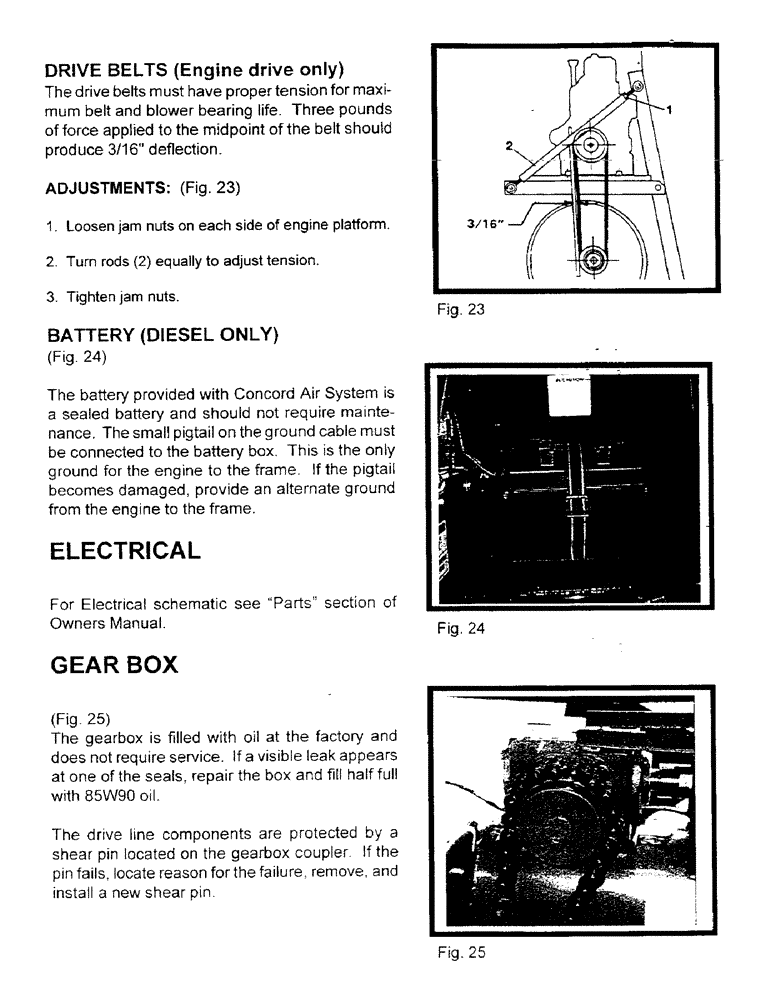 Схема запчастей Case IH 2000 - (B11) - DRIVE BELTS (ENGINE DRIVE ONLY)/BATTERY (DIESEL ONLY)/ELECTRICAL/GEARBOX 
