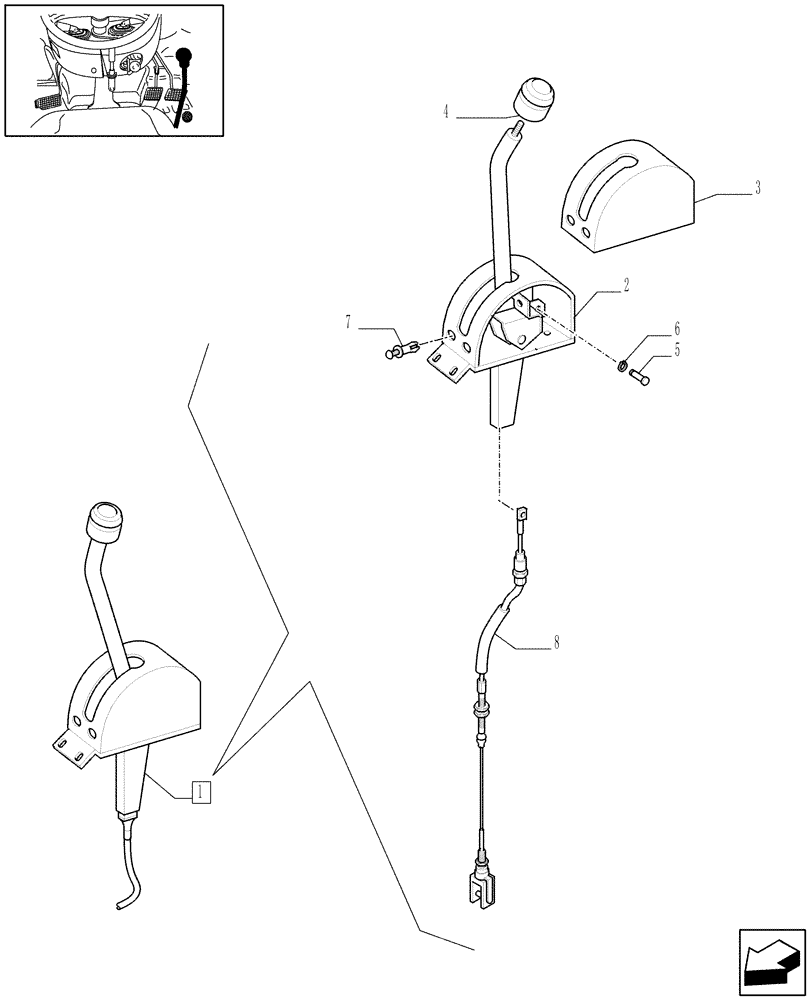 Схема запчастей Case IH JX60 - (1.92.26/ B[01A]) - PTO CONTROLS - BREAKDOWN - D6843 (10) - OPERATORS PLATFORM/CAB
