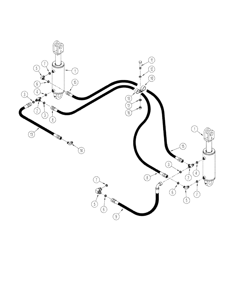 Схема запчастей Case IH STX325 - (08-44) - THREE POINT HITCH HYDRAULICS MANUAL HITCH (08) - HYDRAULICS