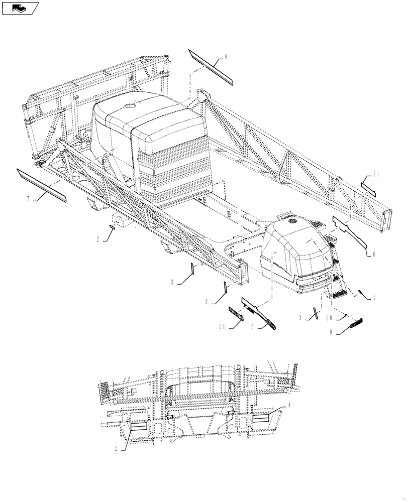 Схема запчастей Case IH 4420 - (10-003) - APPEARANCE GROUP (13) - DECALS