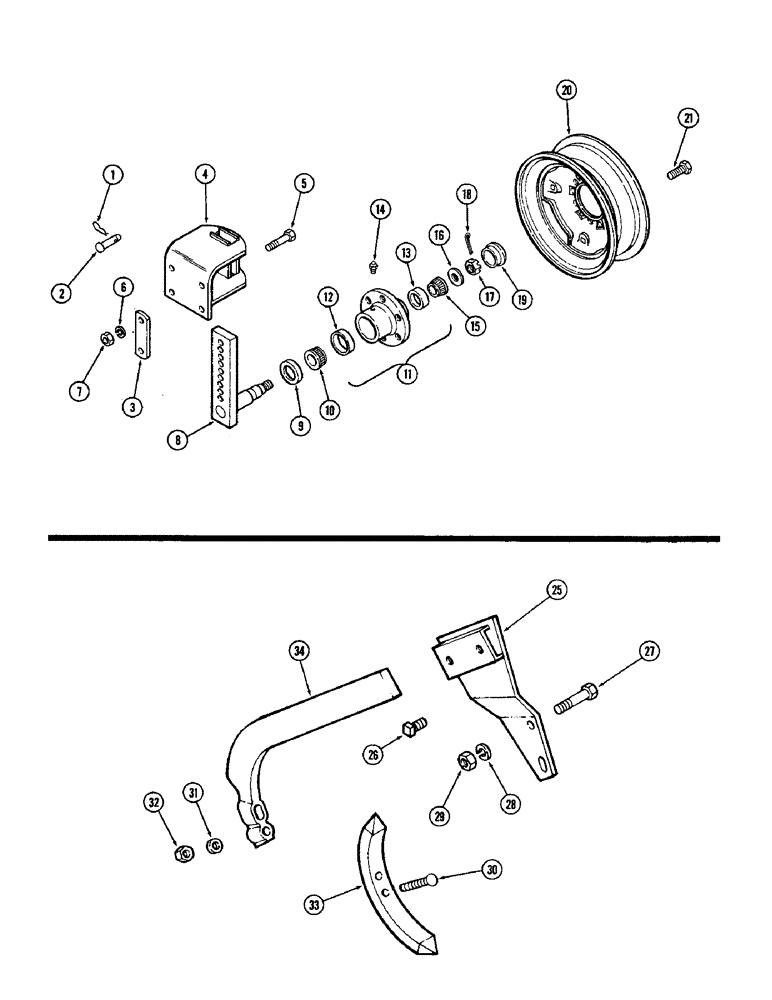 Схема запчастей Case IH 308 - (40) - GAUGE WHEEL 