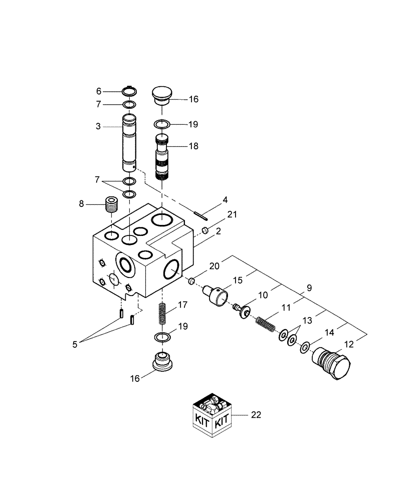 Схема запчастей Case IH FARMALL 55 - (04.03.04) - MANIFOLD DIVERTER BLOCK - SSS - SBA340016731 (04) - FRONT AXLE & STEERING