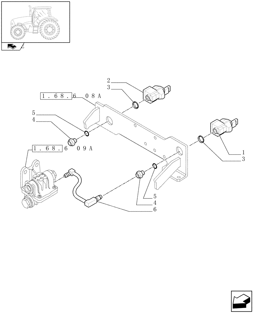 Схема запчастей Case IH PUMA 125 - (1.68.6[10A]) - PNEUMATIC TRAILER BRAKE - QUICK HITCH AND PIPES - D6753 (VAR.332727) (05) - REAR AXLE