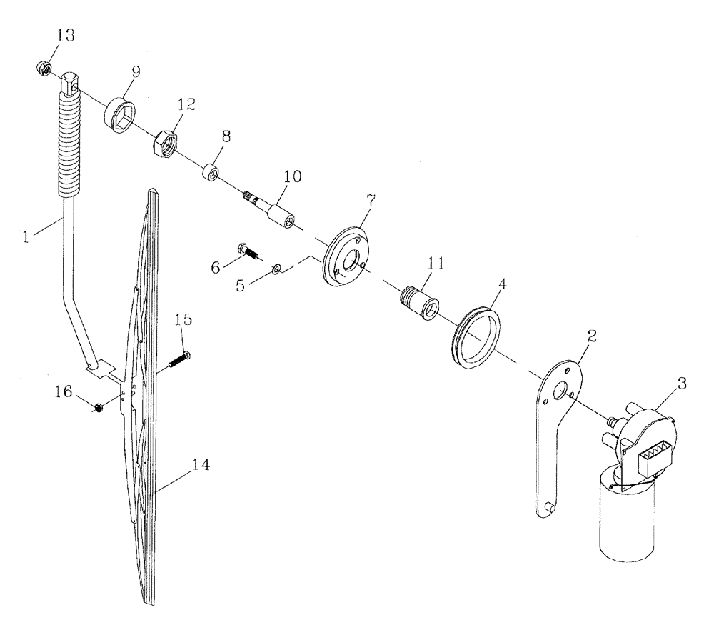 Схема запчастей Case IH 7700 - (A11[16]) - WINDSCREEN WIPER Mainframe & Functioning Components