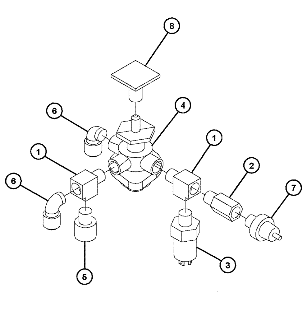 Схема запчастей Case IH 4375 - (07-004) - PARKING BRAKE VALVE GROUP Pneumatics