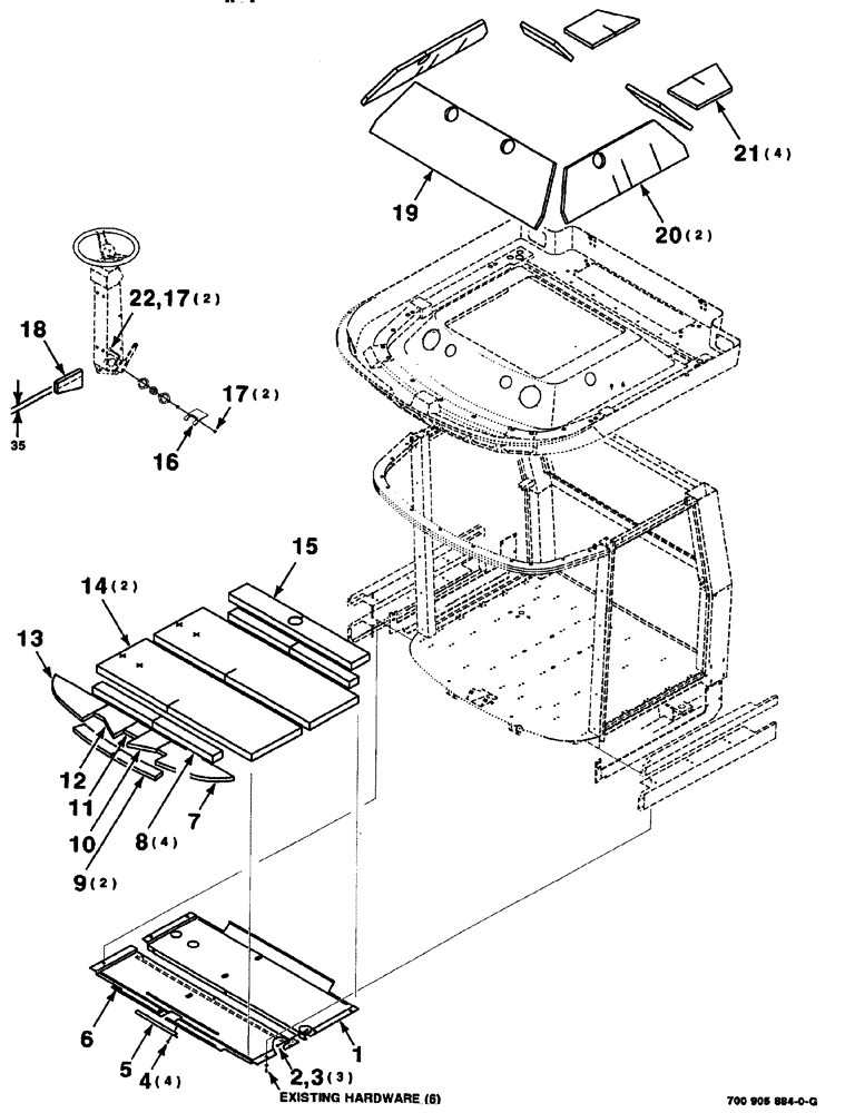 Схема запчастей Case IH 8880 - (09-016) - INSULATION ASSEMBLY (90) - PLATFORM, CAB, BODYWORK AND DECALS