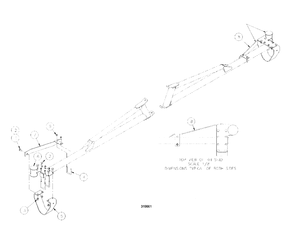 Схема запчастей Case IH SPX3200 - (08-030) - SKID GROUP, OUTER BOOM (78) - SPRAYING