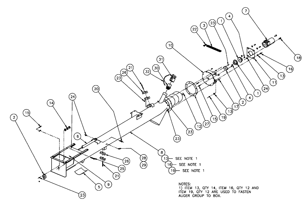 Схема запчастей Case IH 438 - (01-001) - 8” AUGER GROUP Basic Unit