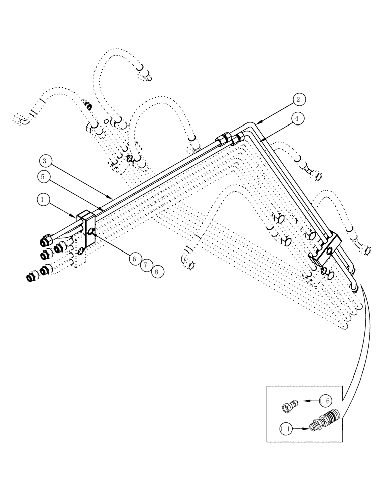 Схема запчастей Case IH L605 - (08-06) - HYDRAULICS AUXILIARY (08) - HYDRAULICS