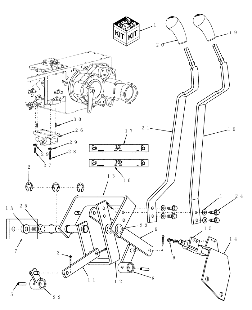 Схема запчастей Case IH DX35 - (03.17) - MID-PTO KIT, 2000 RPM (03) - TRANSMISSION