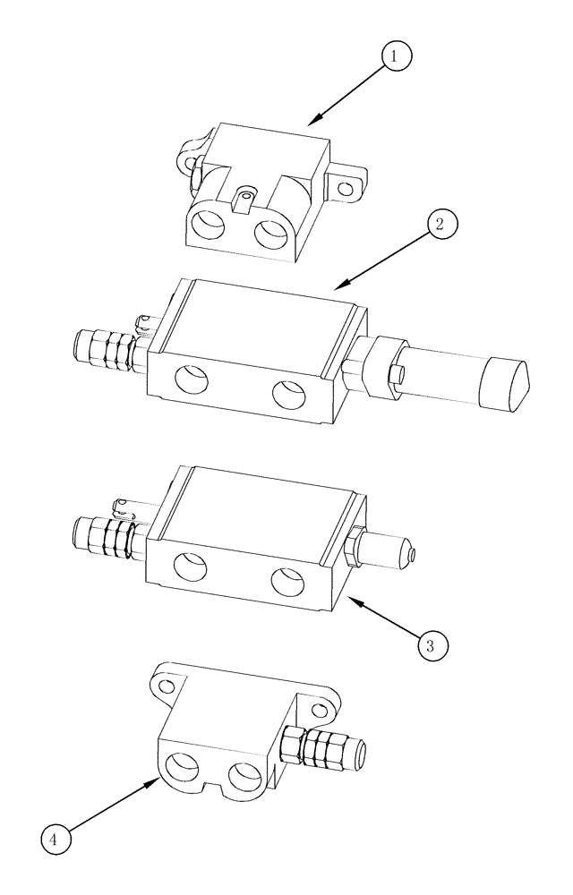 Схема запчастей Case IH L705 - (08-25) - CONTROL VALVE EXTERNAL VALVE Two Spool, Without Self Leveling (08) - HYDRAULICS