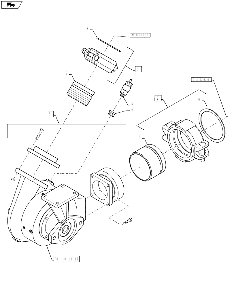 Схема запчастей Case IH 610 - (78.110.13.AA) - PRODUCT PUMP GROUP (78) - SPRAYING