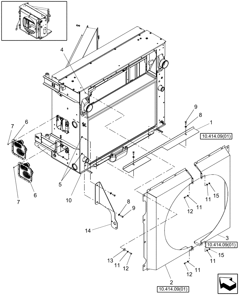 Схема запчастей Case IH 9010 - (10.406.08[02]) - FAN SHROUD - PRIOR TO PIN HAJ202001 - 8010 (10) - ENGINE