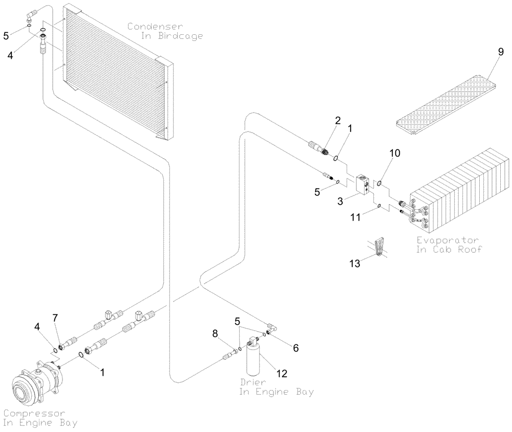 Схема запчастей Case IH A7000 - (B13.03[01]) - Hydraulic Circuit {Air Conditioner Eng. 10,3L} (07) - HYDRAULICS