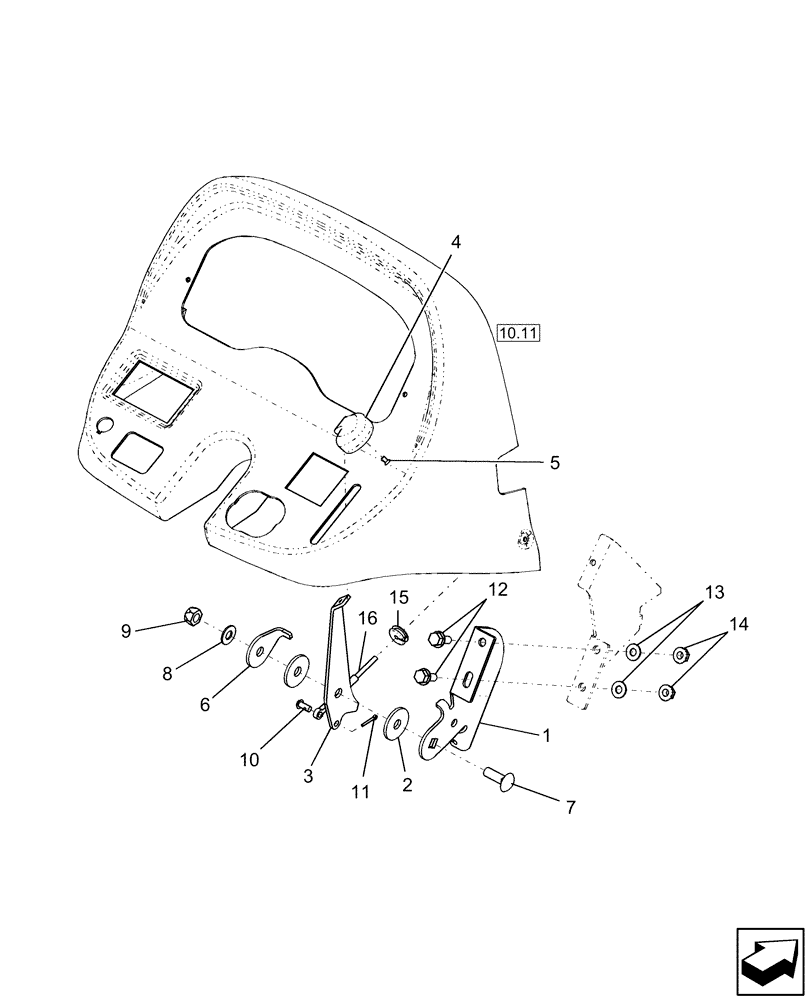 Схема запчастей Case IH FARMALL 60 - (10.11.03) - HAND THROTTLE ASSEMBLY (10) - OPERATORS PLATFORM/CAB