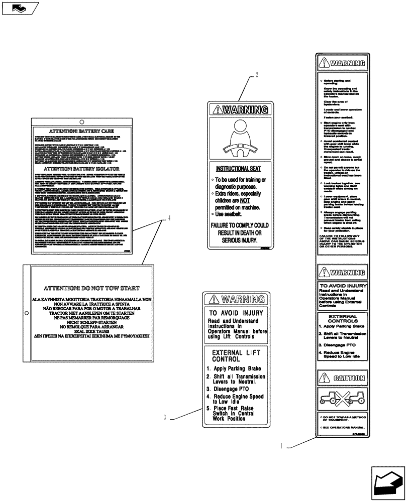 Схема запчастей Case IH PUMA 160 - (90.108.05[03]) - VAR - 330007, 335007, 743726 - DECALS - NORTH AMERICA VERSION (90) - PLATFORM, CAB, BODYWORK AND DECALS