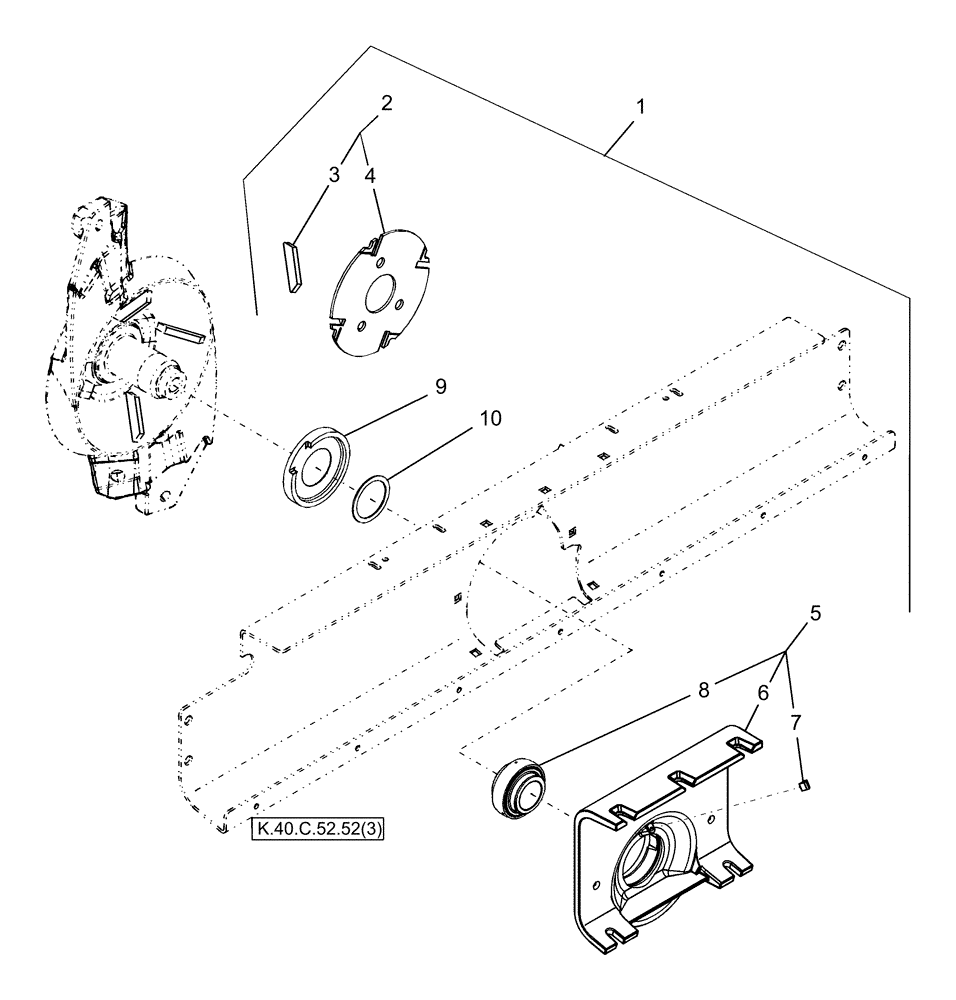 Схема запчастей Case IH AFX8010 - (K.40.C.52.52[6]) - KIT, ANTI-WIND BEARING K - Crop Processing