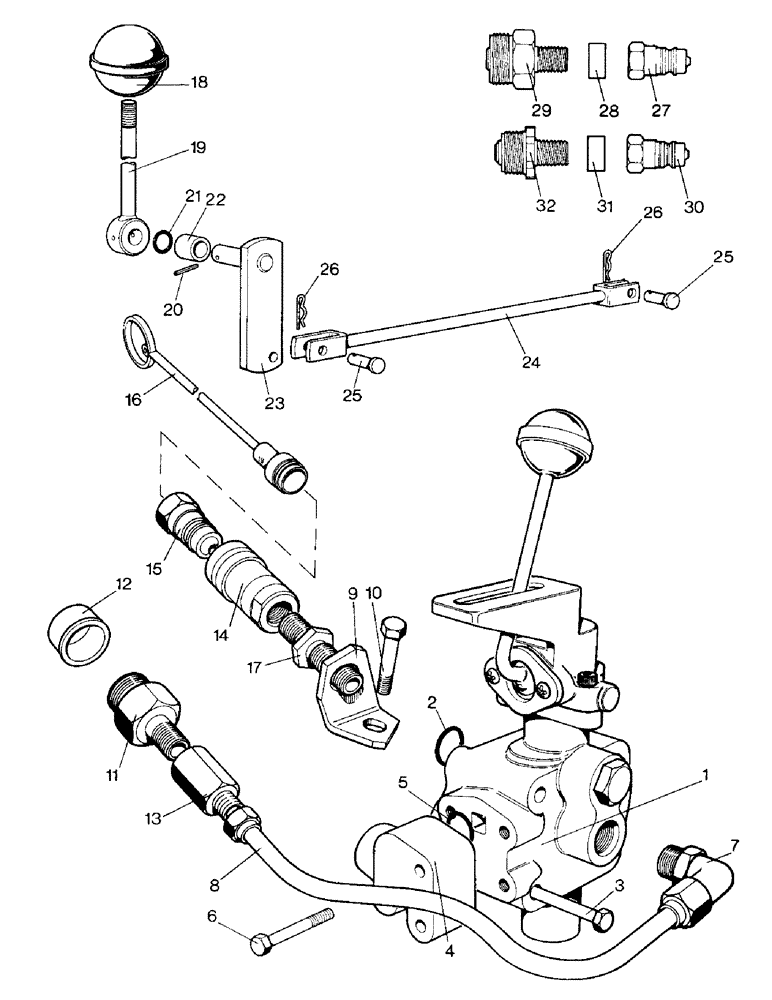 Схема запчастей Case IH 990 - (E14-1) - SELECTAMATIC HYDRAULIC SYSTEM, THREE-WAY TAKE-OFF VALVE UNITS OPTIONAL EQUIPMENT (07) - HYDRAULIC SYSTEM