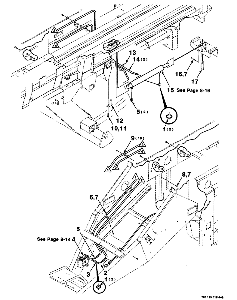 Схема запчастей Case IH 8576 - (08-012) - BALE EJECTOR HYDRAULIC ASSEMBLY (07) - HYDRAULICS