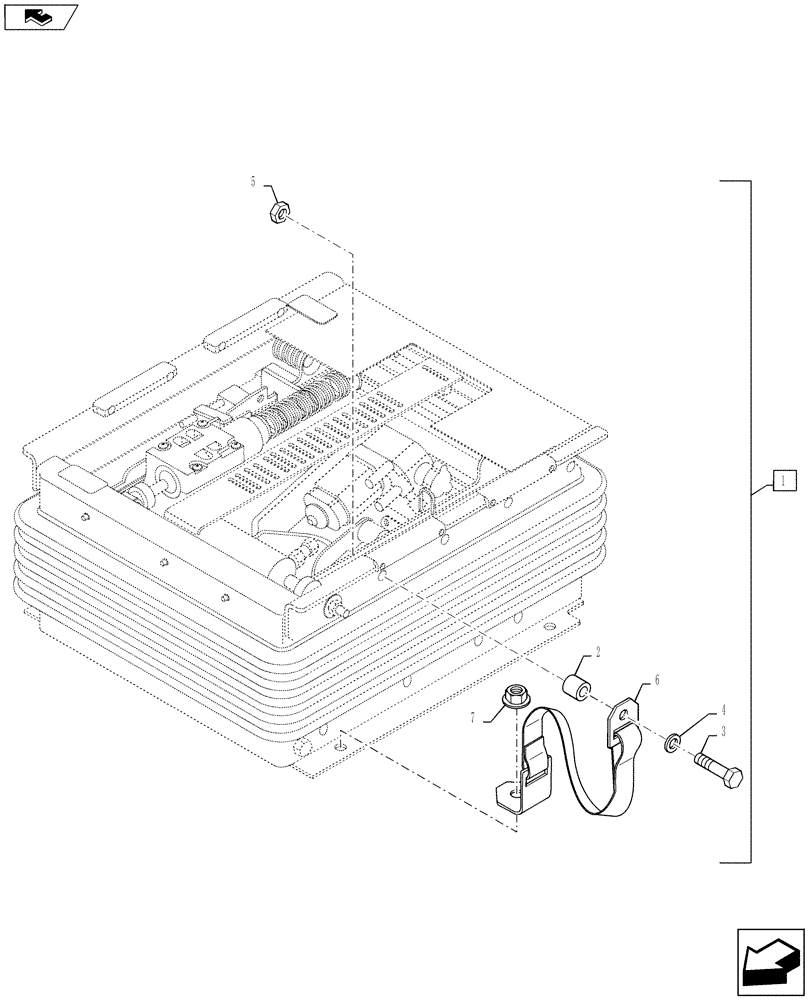 Схема запчастей Case IH STEIGER 600 - (90.120.03) - SEAT TETHER KIT - SCRAPER VERSION (90) - PLATFORM, CAB, BODYWORK AND DECALS
