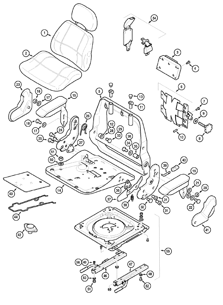 Схема запчастей Case IH CX60 - (09-49) - SEAT - VINYL (09) - CHASSIS/ATTACHMENTS