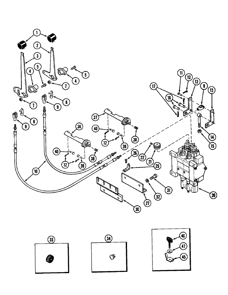 Схема запчастей Case IH 1896 - (8-276) - REMOTE HYDRAULICS, CONTROL LINKAGE, TWO CIRCUIT SYSTEM (08) - HYDRAULICS
