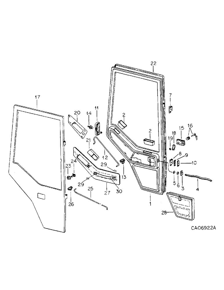 Схема запчастей Case IH 6388 - (13-23) - SUPERSTRUCTURE, DOOR - TRACTORS WITH WESTERN INTERIOR CAB (05) - SUPERSTRUCTURE