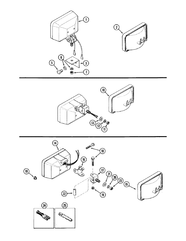 Схема запчастей Case IH 2394 - (4-54) - FLOOD LAMP ATTACHMENT, UPPER REAR (04) - ELECTRICAL SYSTEMS