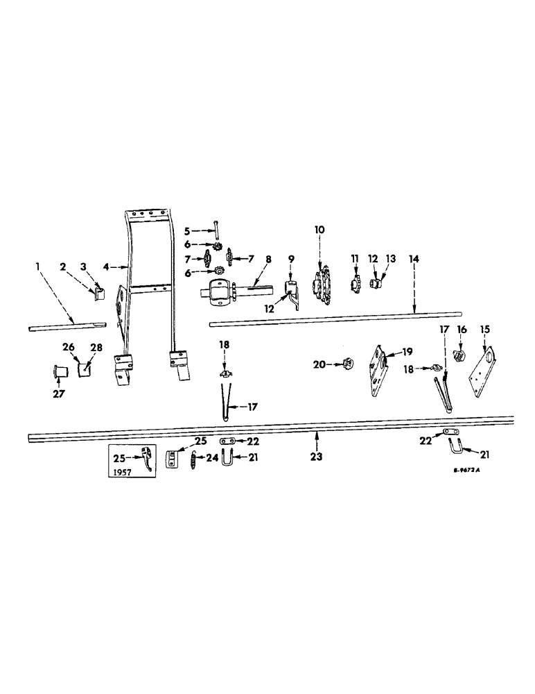 Схема запчастей Case IH 450A - (E-16) - COUNTERSHAFT, ROCKSHAFT AND CENTER FRAME 