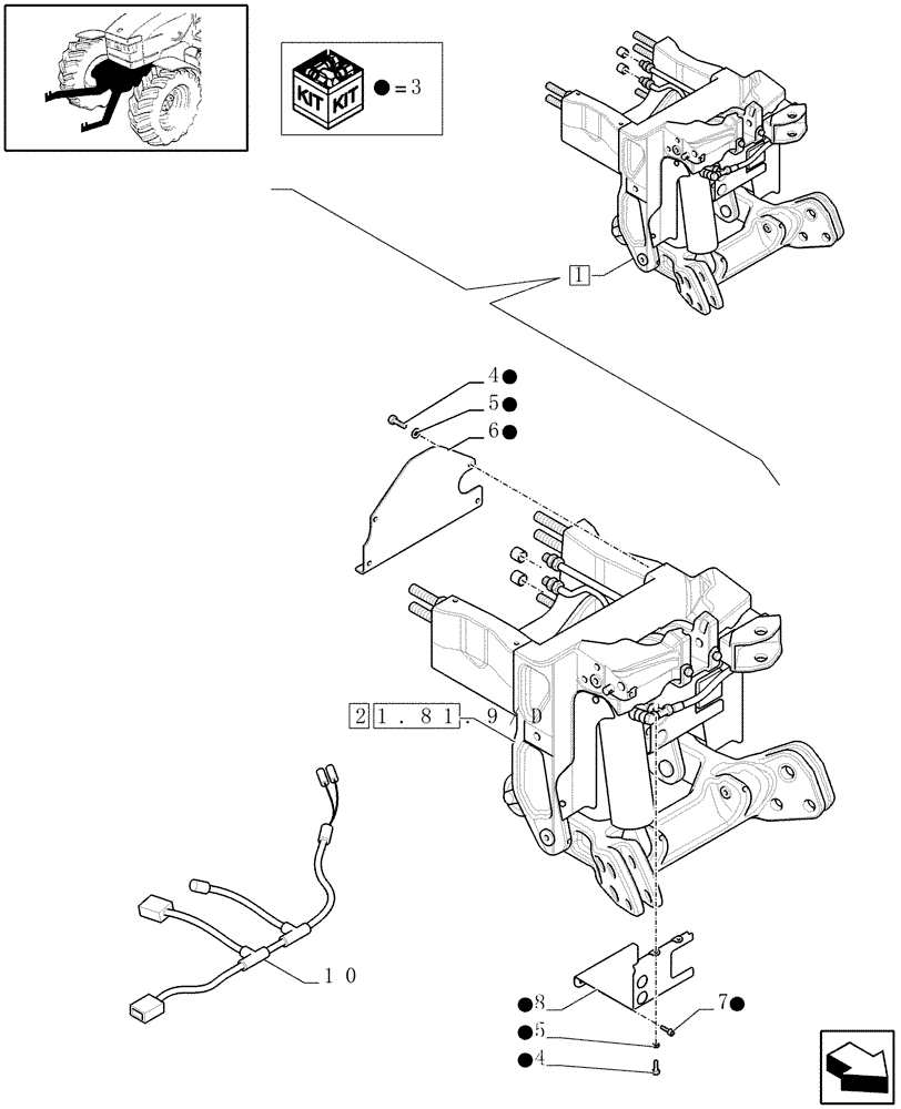 Схема запчастей Case IH PUMA 210 - (1.81.9/ C) - FRONT HPL - BREAKDOWN (07) - HYDRAULIC SYSTEM
