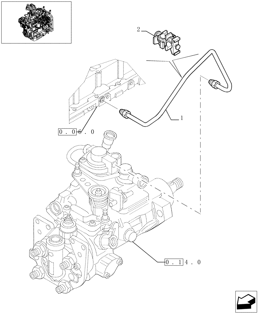 Схема запчастей Case IH MAXXUM 110 - (0.14.6) - INJECTION EQUIPMENT - PIPING (STD + VAR.330003-332115-332116) (01) - ENGINE